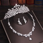 Diadem/tiara med smykkesæt - Påfugledrøm, sølv